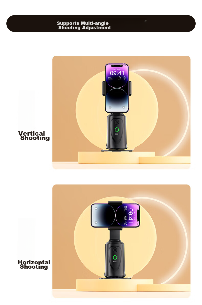 Shuotu [Selfie Gadget with 360-Degree Rotation And Automatic Multi-Function] Gimbal Follow-Up Device, Live Streaming Equipment Set, Facial Recognition, Intelligent Tracking, Gesture TikTok Shooting Equipment 15