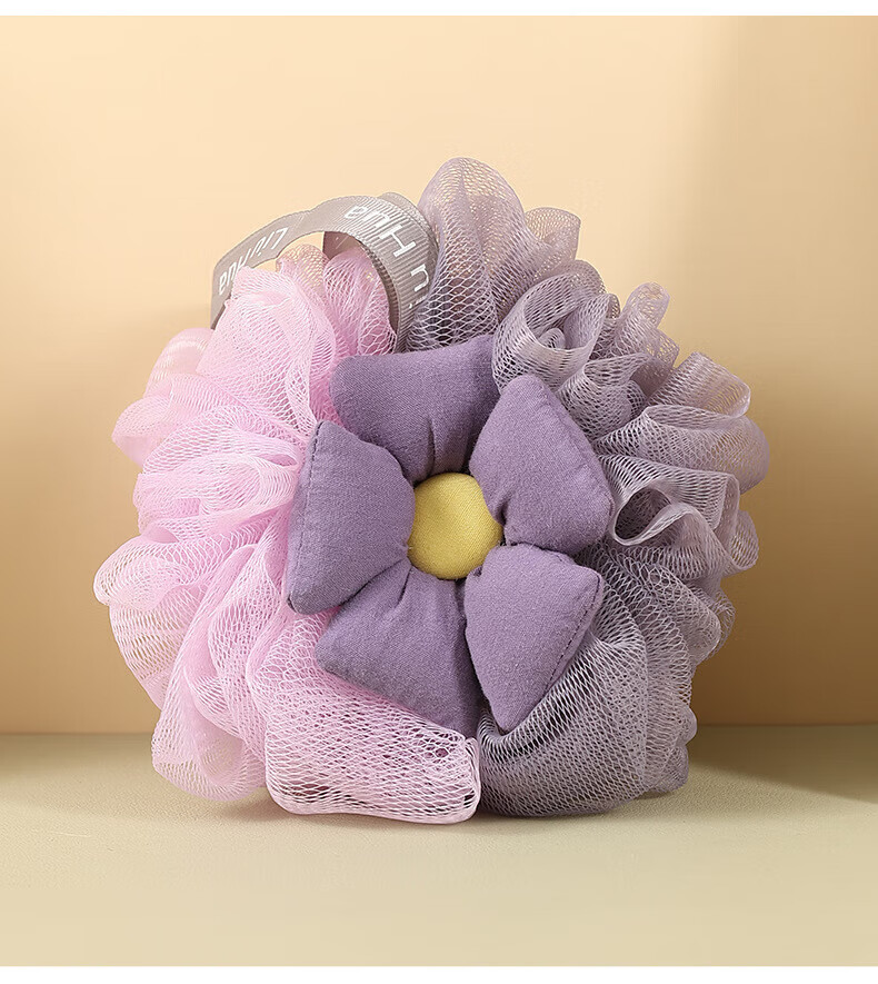 Fanyejia Shower Sponge with Suction Cups, Bath Scrubber, Dorm Massage Exfoliating Back Scrubber, Non-Spill Bath Flower Exfoliating Towel 5