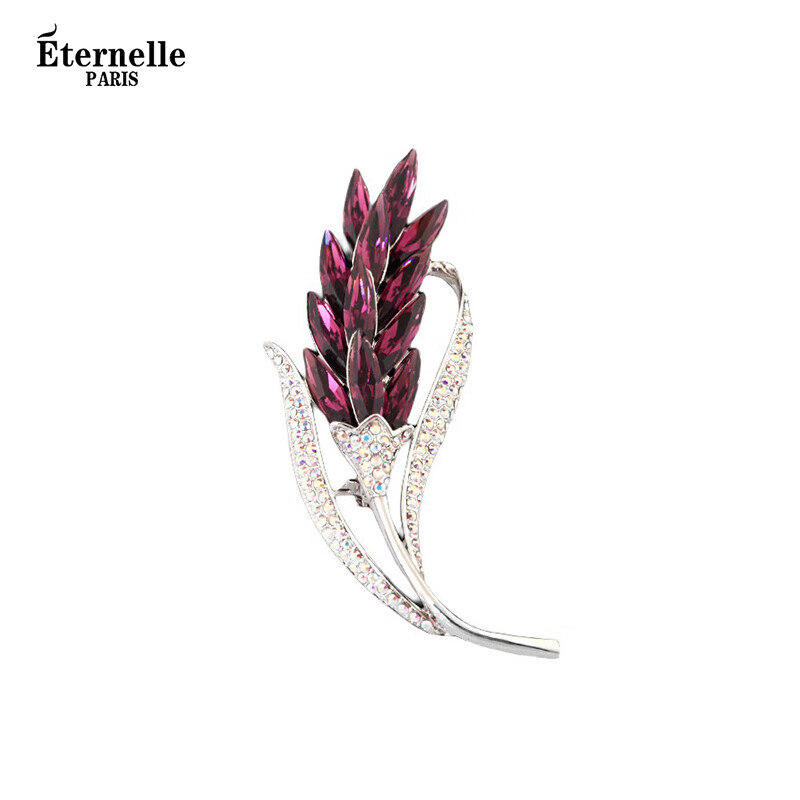 Eternelle French Eternal Elegant Wheat Ear Brooch, High-End Exquisite Coat Accessory Pin, Corsage, Birthday Gift, Charm Purple