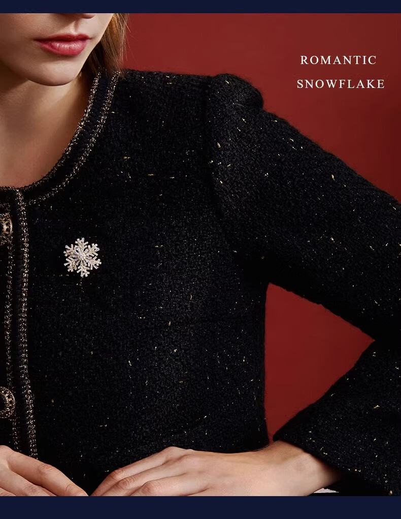 Eternelle French Snowflake Series Simple Versatile Brooch, Elegant Pin, Cardigan Button, High-End Corsage, Birthday Gift 16