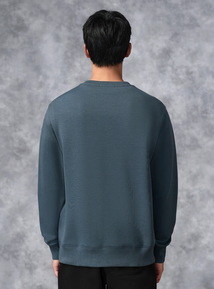 HLAHLA Men's Sweatshirt Mountain Series Embroidered Crew Neck Simple Long Sleeve 11