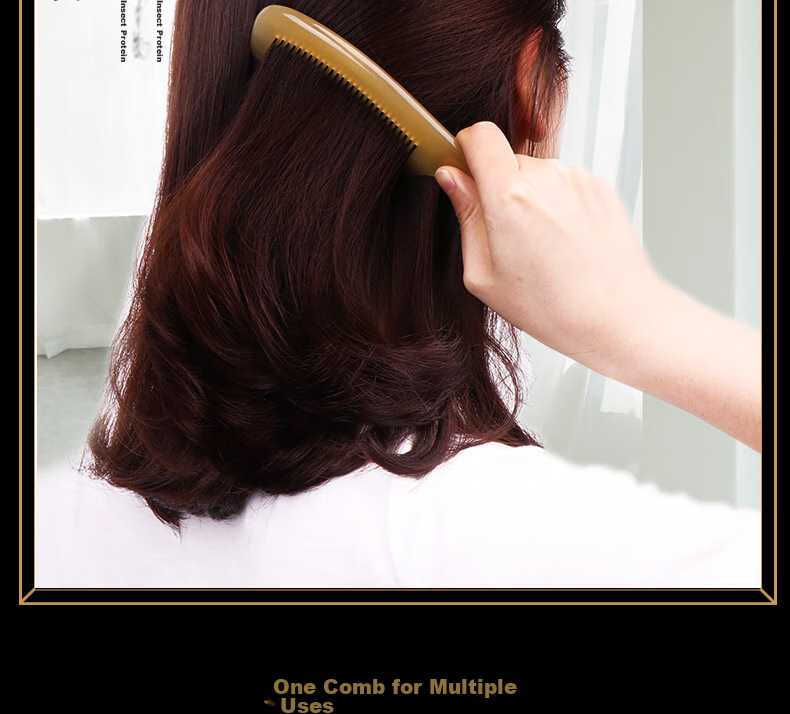 JEPPE Natural Ox Horn Comb, Detangling Comb, Hair Brush, Anti-Static Styling Comb, Gentle on Hair, Birthday Gift for Girlfriend 20