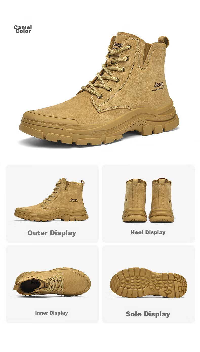 Jeep Hiking Shoes for Women, Outdoor Sports Trekking Shoes, Women's High-Top Work Casual Shoes, Non-Slip Wear-Resistant Off-Road Hiking Boots 9