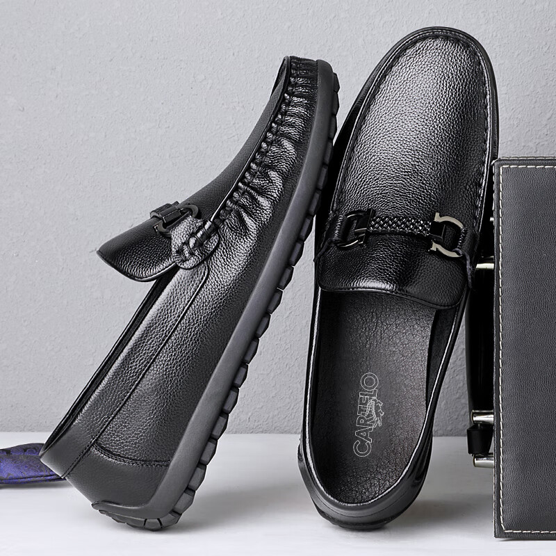 Мужские классические туфли CARTELO Loafers, натуральная кожа, мокасины, слипоны, повседневные, черные, размер 38