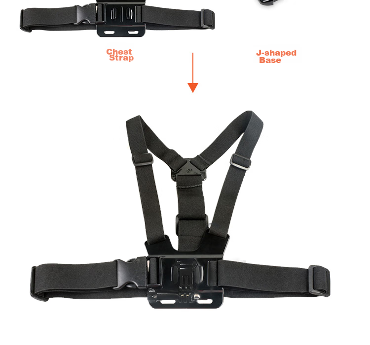 KYOTSU Chest Strap, Compatible with GoPro 13/12/11/10, DJI Pocket 4P/4/3/Action 6/5 Pro And Other Action Cameras, Universal Chest Mount Accessory, Front Fixed Shoulder Strap 13