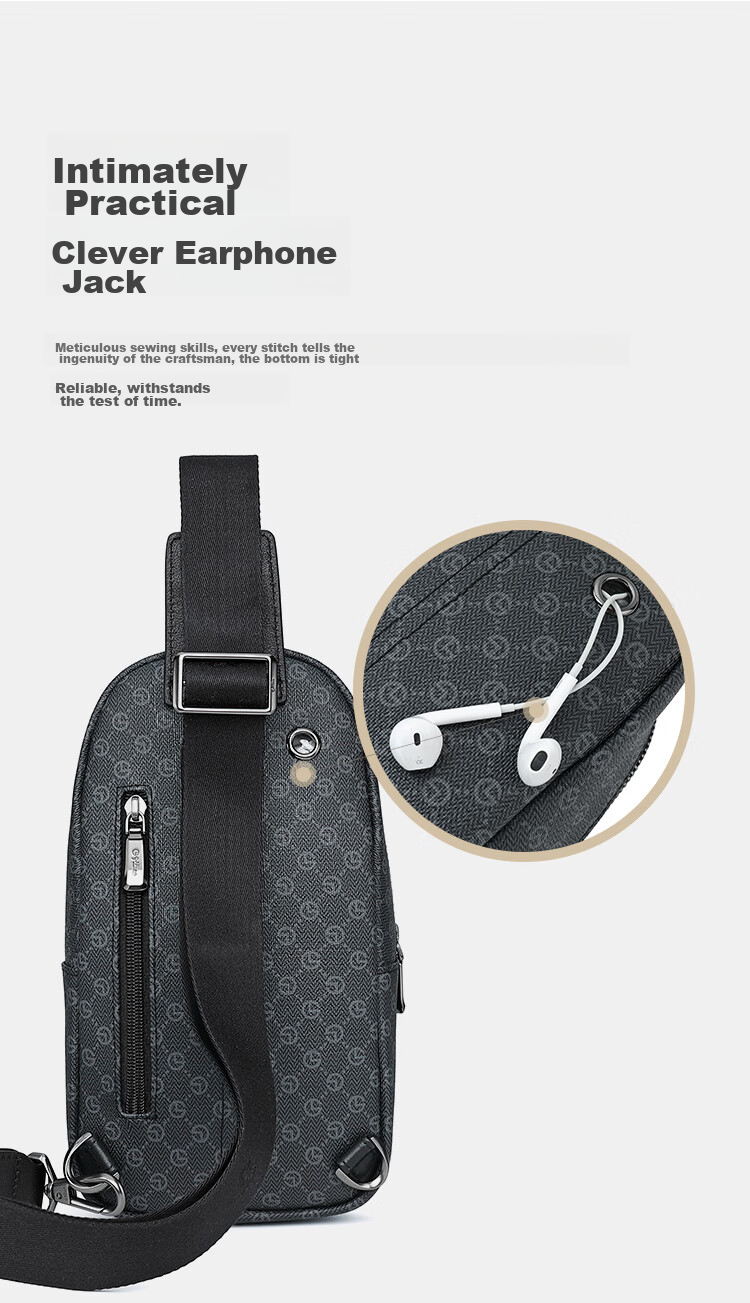 Goldlion Shoulder Crossbody Bag, Chest Pack, Casual Vertical Style, Large Capacity Men's Bag, Birthday Gift 5
