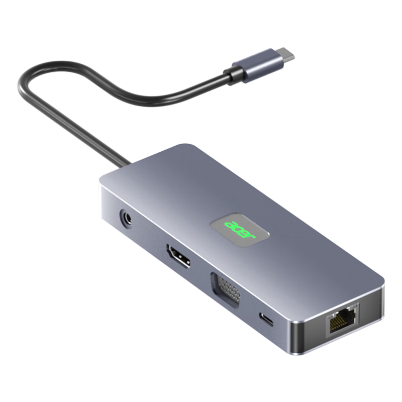 Acer Type-C Expansion Dock, USB-C to DP/HDMI/VGA Converter, 4K60Hz Triple-Screen Display Mirroring, Gigabit Ethernet Port Expansion, Compatible with IPad And Huawei Laptops