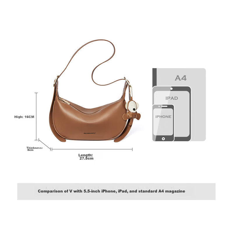 RED DRAGONFLY 2026 New Women's Handbag, Light Luxury Cowhide Crossbody Shoulder Tote Bag, Birthday Gift for Mom