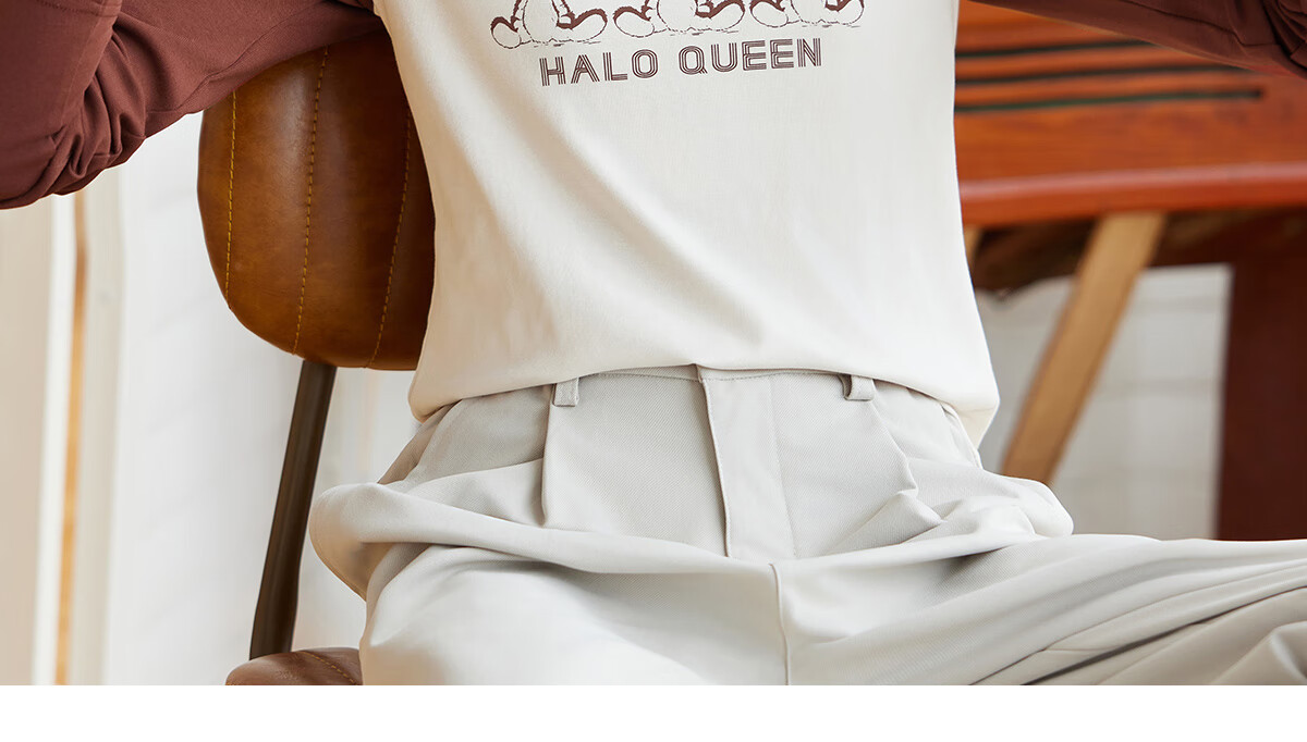 Halo Queen Long-Sleeve T-Shirt for Women, Wilderness Maillard Style Spring And Autumn Raglan Sleeve Rabbit Base Shirt Casual New Product H143T2017 41