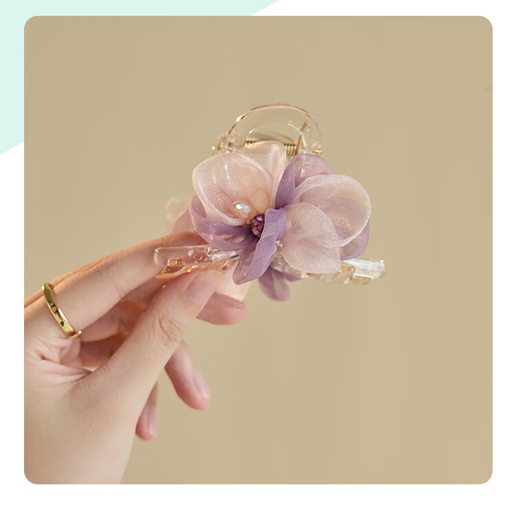 CHIMERA AB-Side Floral Hair Claw Clip, Shark Clip, Back of Head Hair Accessory, High-End Hairpin, Hair Ornament, Birthday Gift for Wome 15