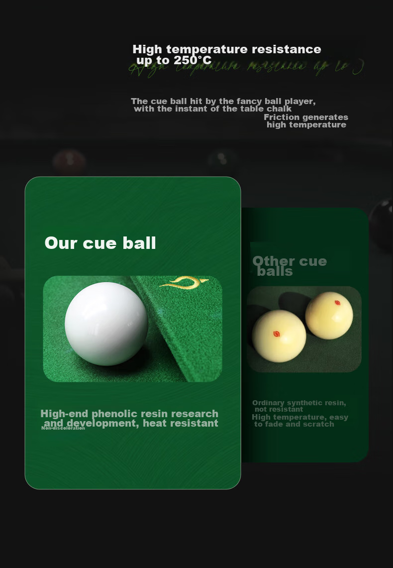 JEEANLEAN Billiard Ball, Chinese Eight-Ball Table Standard 57.2mm 8A Crystal Ball for Training 7