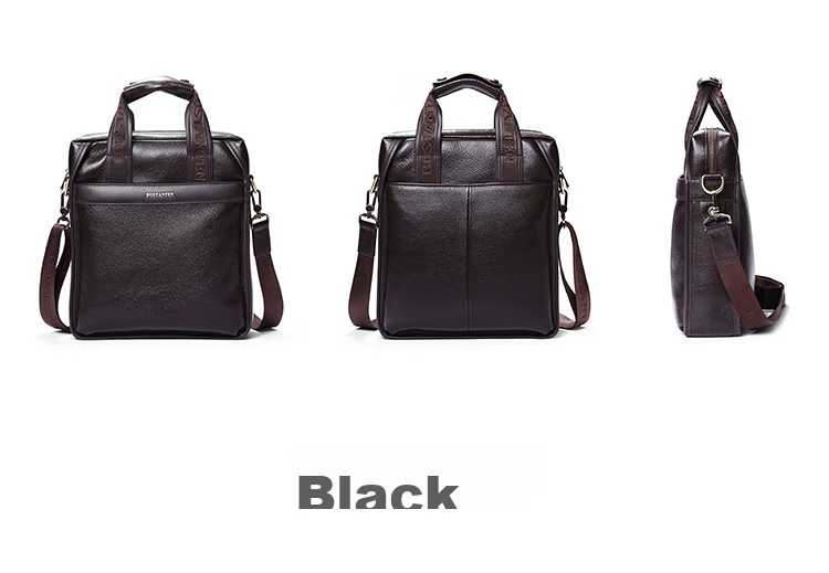 BOSTANTEN Men's Shoulder Crossbody Bag, Trendy Student Backpack, Large Capacity Multifunctional Handbag, Top-Grain Leather Briefcase 23