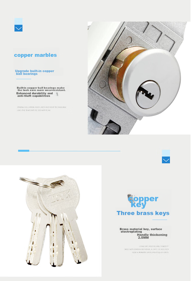 Aoben Wooden Door Aluminum Alloy Bolt Lock, Rotating Door Bolt Lock with Frame for Glass Doors, 226 Silver Color 7