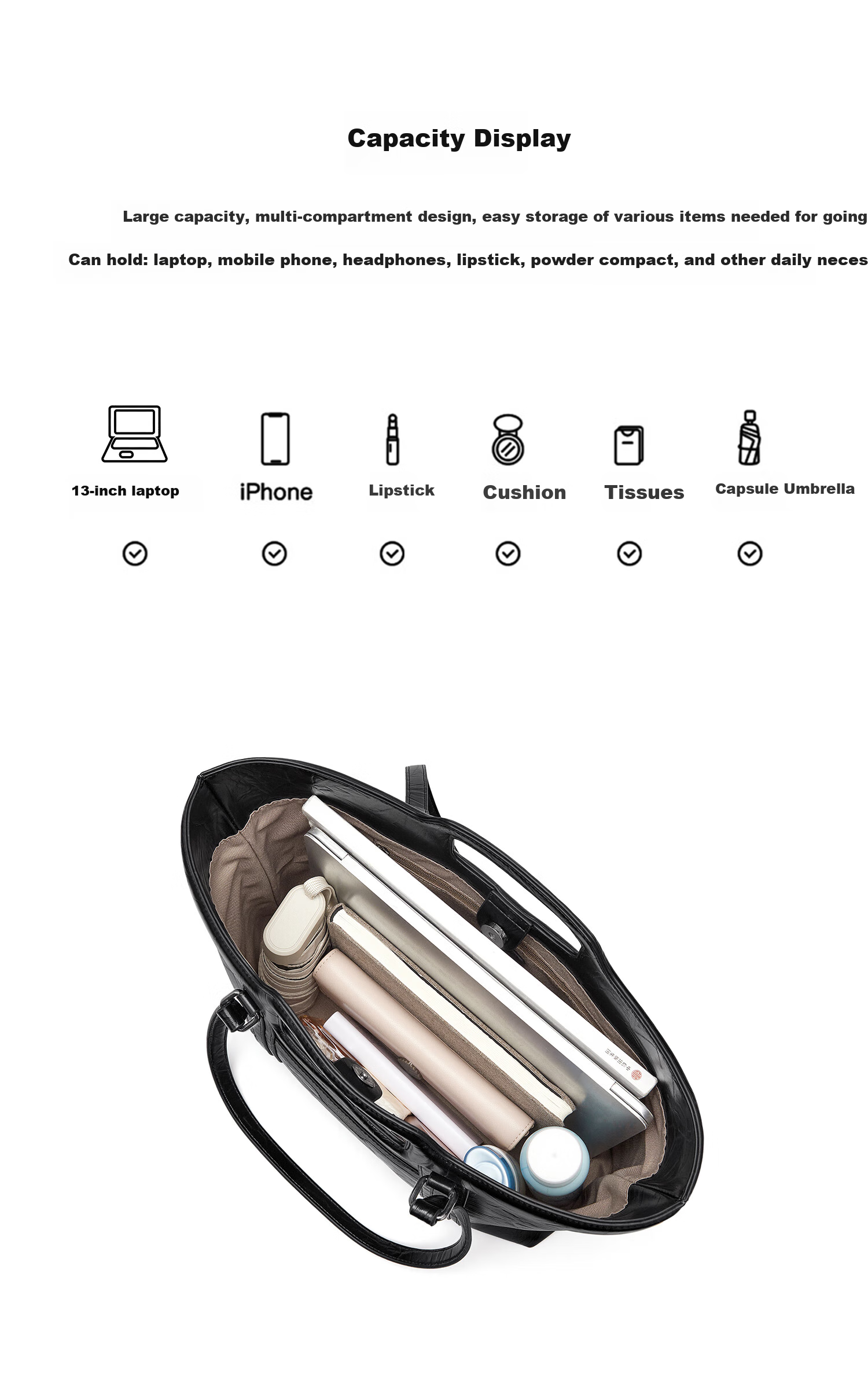 Cnoles [Same As Zhang Tianai], Tote Bag for Women, Large Capacity, Commuter Shoulder Bag, High-End Brand, Mo Lan Handbag 9