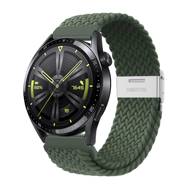BHO Nylon Braided Loop Watch Strap Compatible with Huawei Watch GT7 Pro/GT6/GT5/GT4/GT3/Watch6/Watch5/4 Pro/3/2/Honor Magic2 Smartwatch