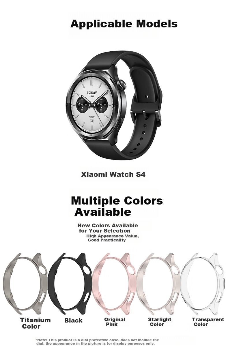 KMaxAI Compatible with Xiaomi Watch S4/S3 Replacement Watch Band, Xiaomi ESIM Version Watch Face, Dual Time Zone Scale Watch Case, Rotating Watch Band, Dual Time Zone Silver White 2