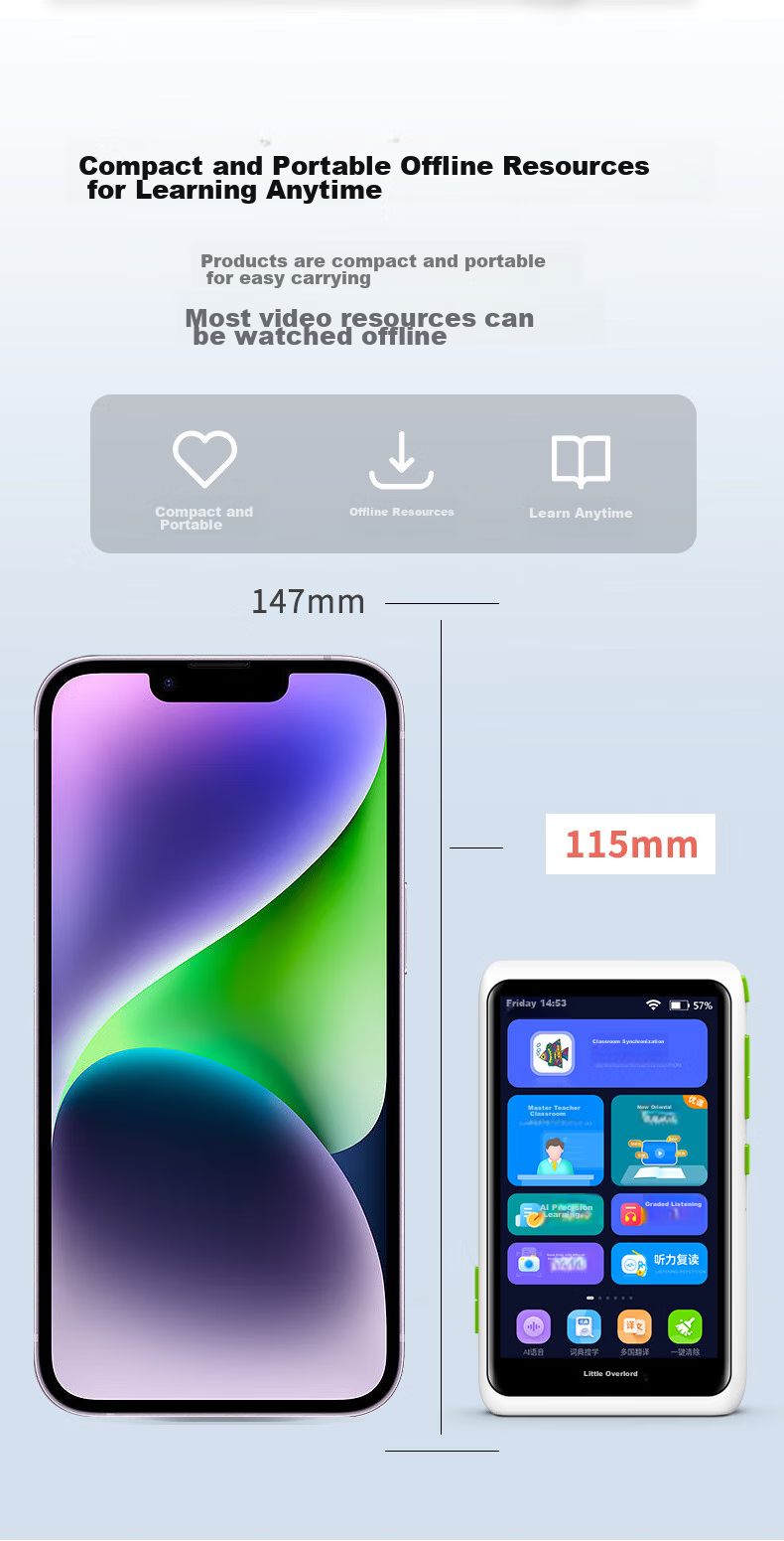 Xiaobawang Learning Machine Pocket Repeater, Audio Treasure for Primary, Middle And High School Synchronization, Portable Learning Machine V1+128G 8
