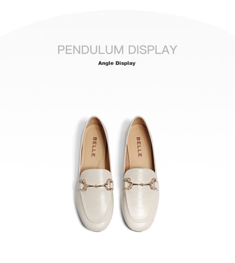 Belle Sheepskin English Style Loafers, Flat Leather Shoes for Women, Spring And Summer Small Leather Shoes, Retro Flats A7H1D, Apricot Color, Size 36 4