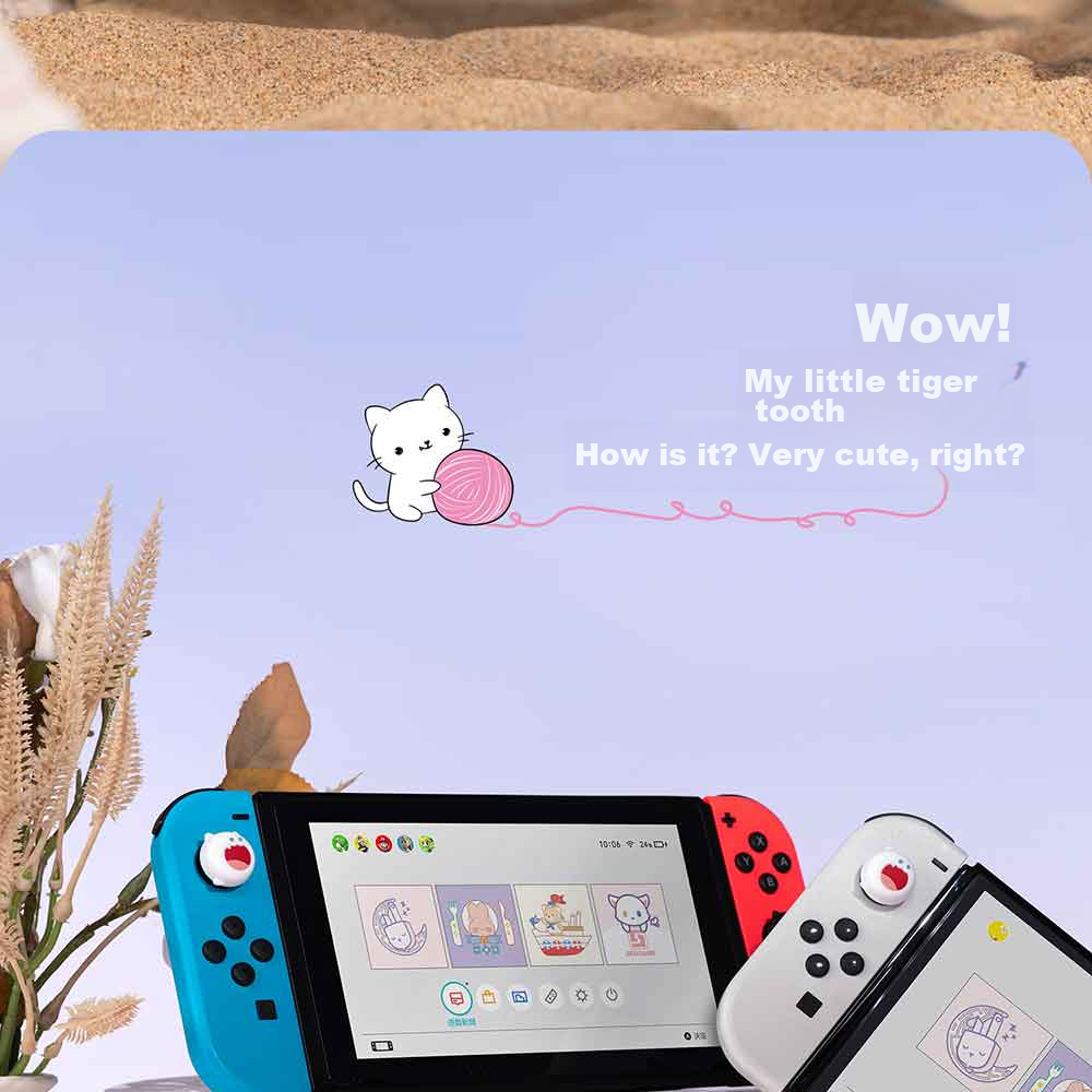 Jixiang Bobo Cat Switch Joy-Con Capsule, Compatible with OLED/NS/LITE Silicone Protective Cover for Joy-Con Controller, 4-Piece Set, Gaming Accessories 7
