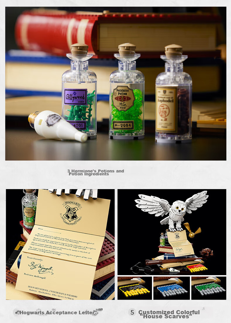 LEGO Building Blocks 76391 Hogwarts Classic Collection, Harry Potter Hedwig D2C Limited Edition, Home Decoratio 6