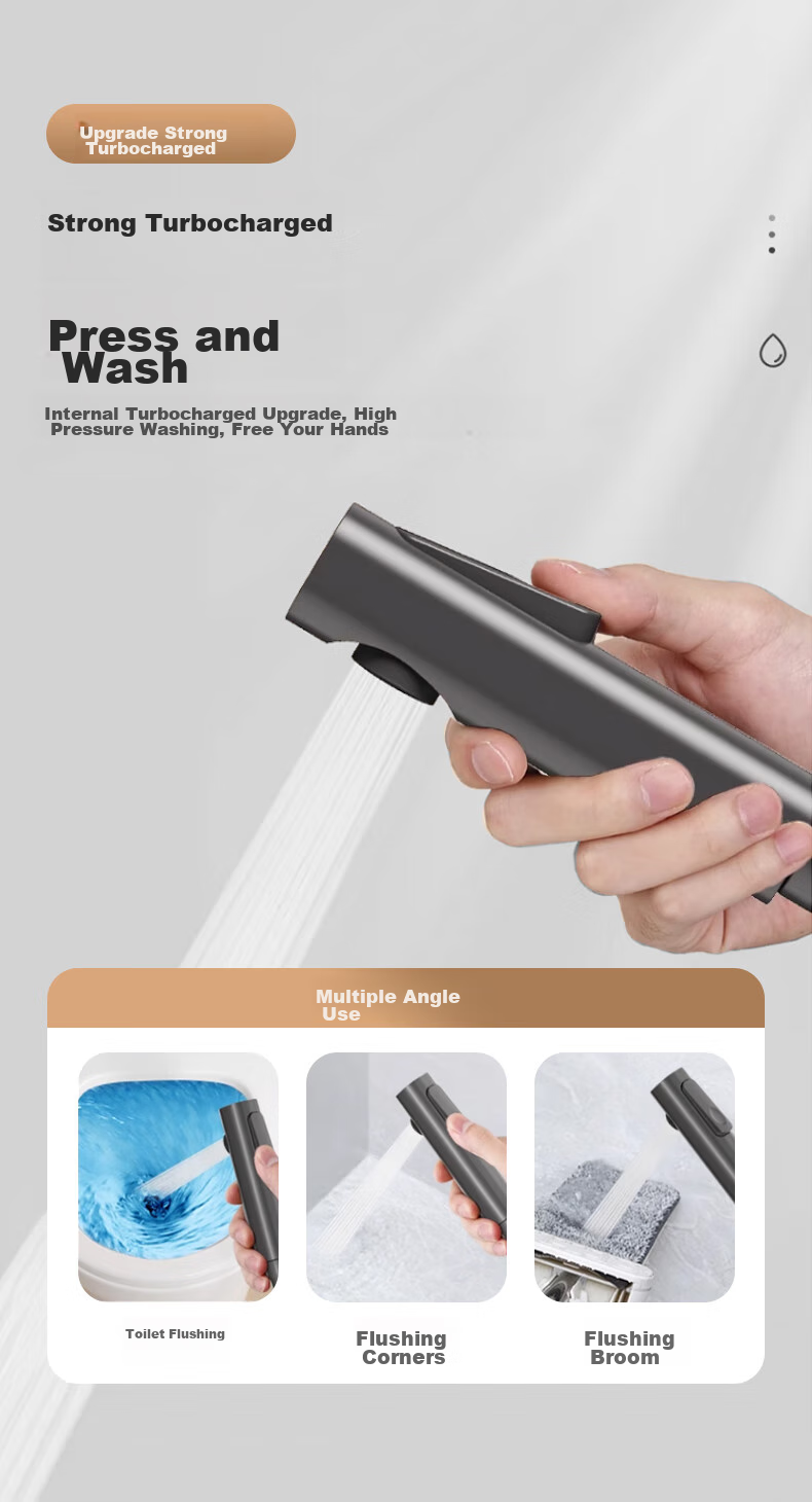 HSPA Shower Set Bathroom Shower Head Three-Piece Gun Gray Piano Key Integrated Sprinkler 5163 15