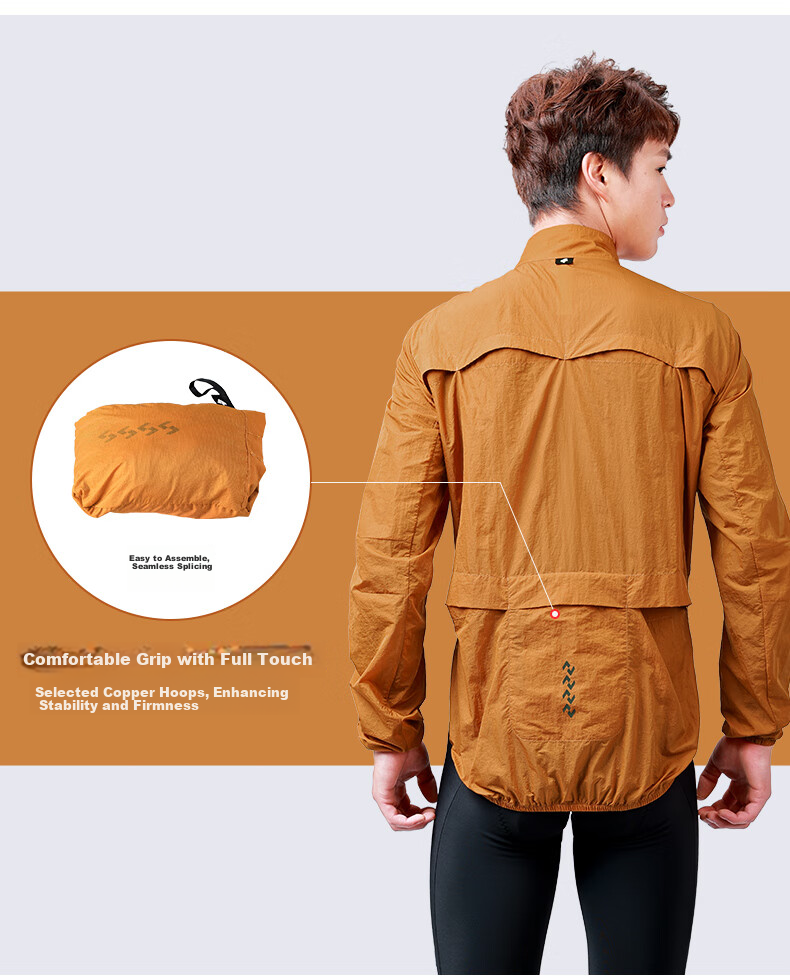 Lameda Spring And Autumn Cycling Sports Outdoor Windbreaker Thin Jacket Long Sleeve Men's Bicycle Road Riding Casual Color 2XL 16