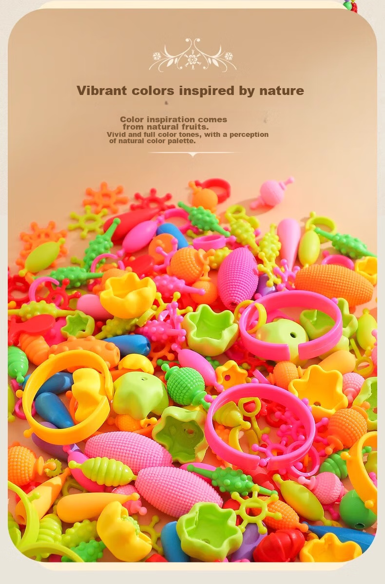 Guo'er Children's Pretend Play Toys, Girls' Versatile Pop Art Beading Craft, Realistic DIY Bracelet And Necklace, Birthday Gift 9