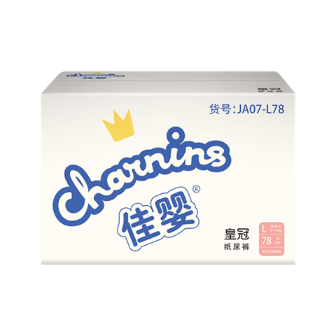 Jiaying [No Melamine Detected] Crown Diapers, Size L, 78 Pieces (9-14kg), Ultra-Thin Soft Baby Diapers