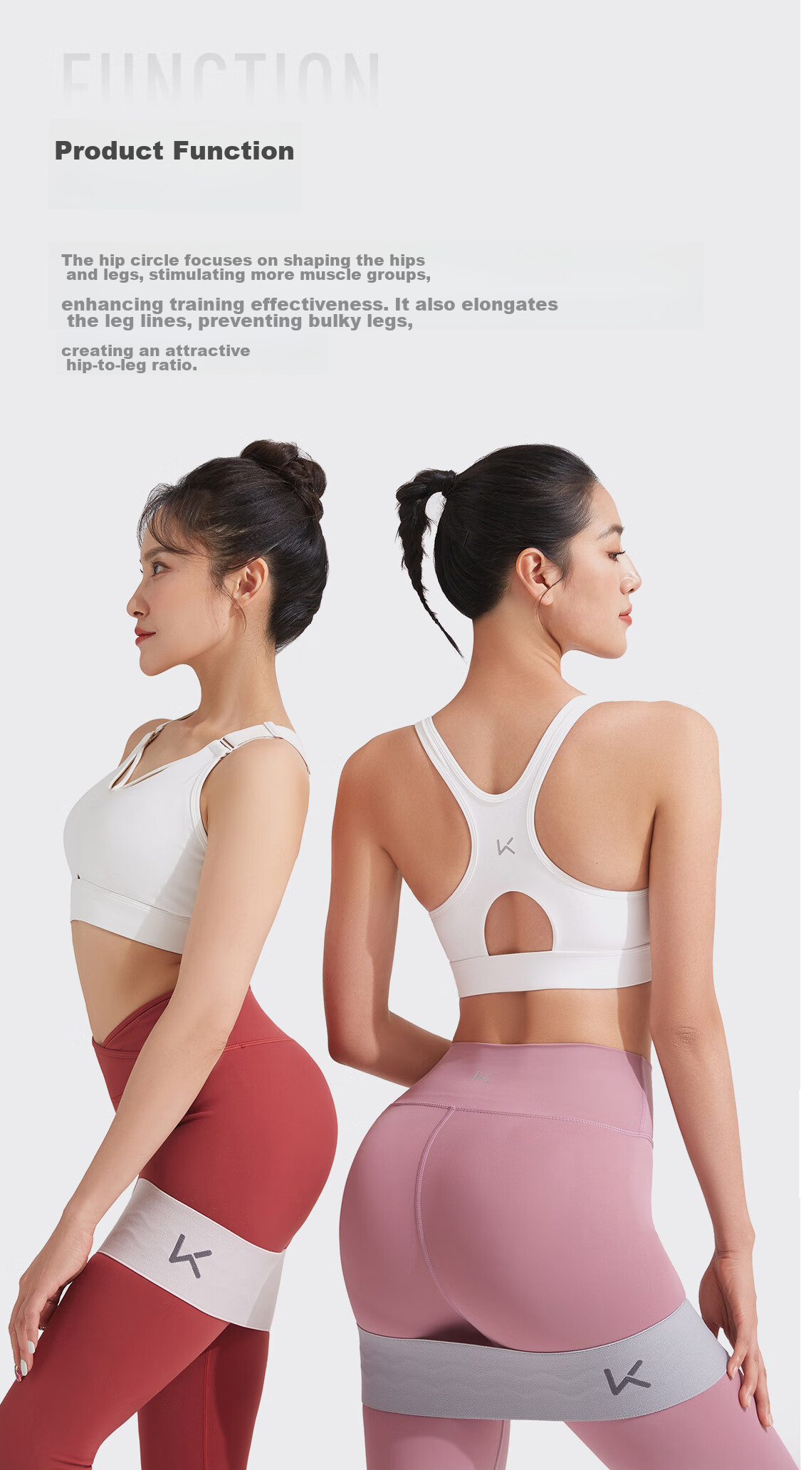 Keep Knitted Butt-Lifting Resistance Band Ring, High-End Glute Exercise, 120 Lbs Capacity, Non-Slip Elastic Upgrade, Peach Pink, Size L 4