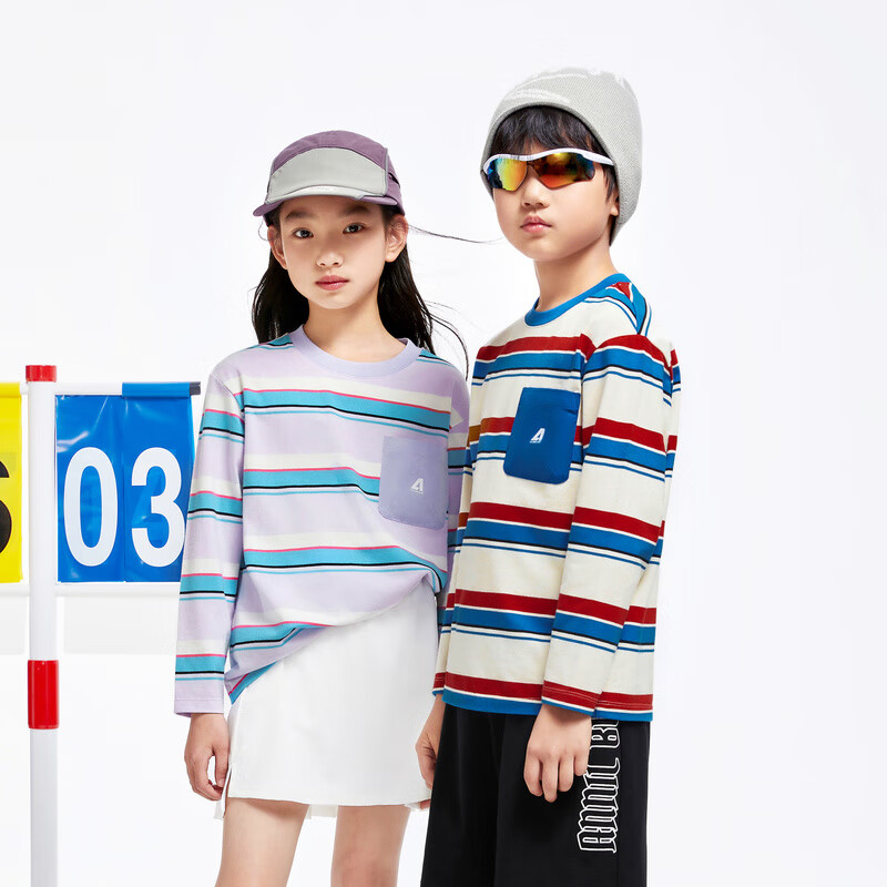 Annil Children's Clothing, Boys And Girls Round Neck Long-Sleeve Knit Sweater, 2024 Fall New Style, Purple, Baitiao, 130