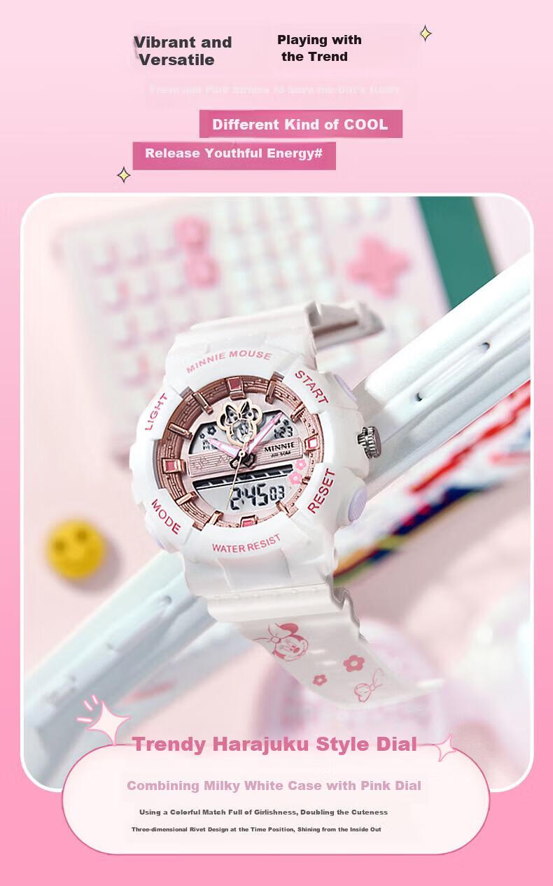 Disney Mickey Collaboration Sports Alarm Clock Digital Watch Waterproof Student Watch for Middle and High School Students Children's Birthday Gift 6