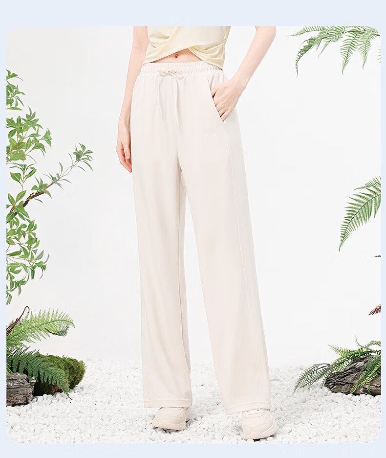 CAMEL Straight-Leg Knit Women's Pants Stretch Casual Sun-Protective Sports Trousers Y25BA0L6002 Phantom Black XXL 20