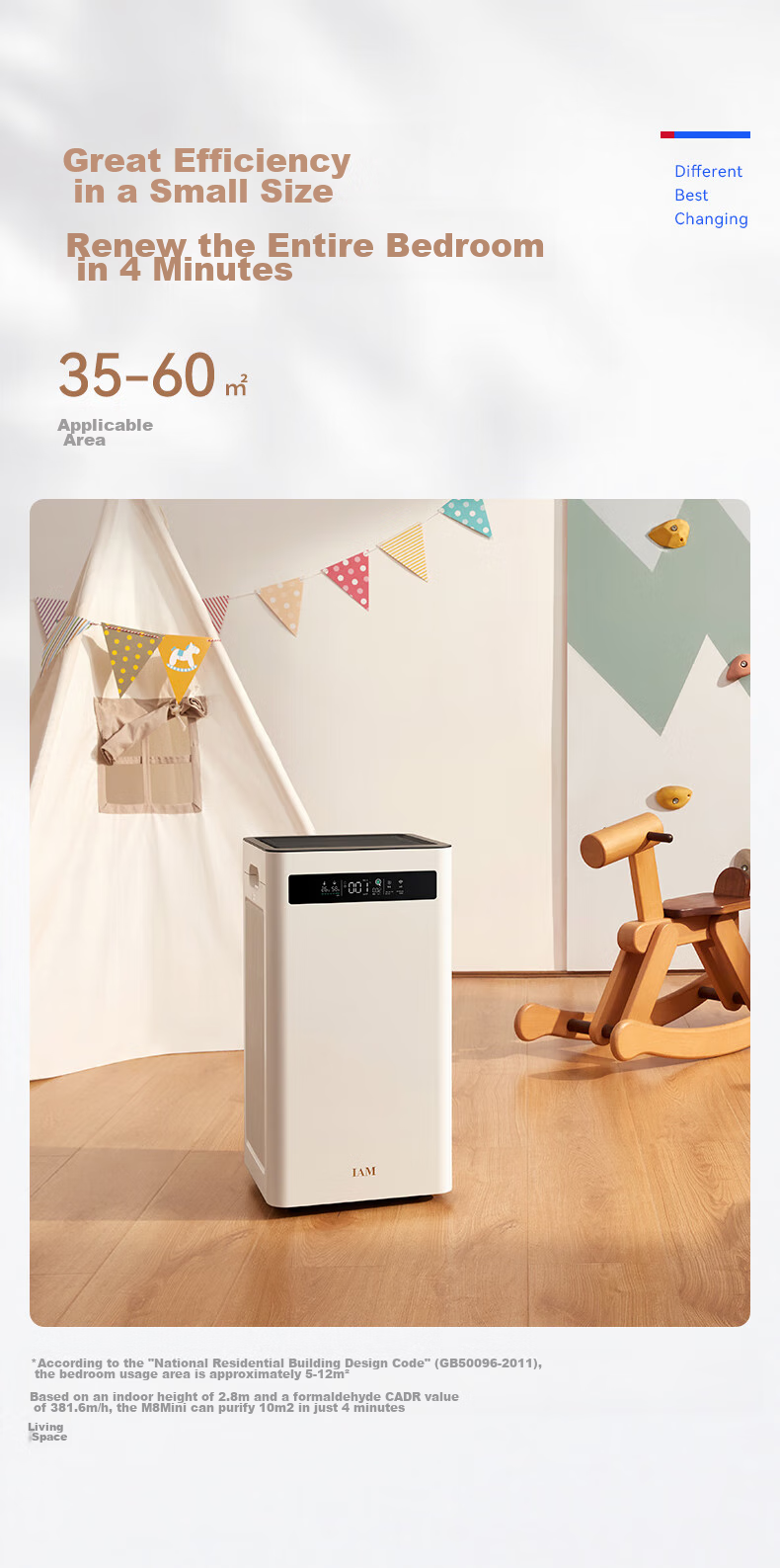 IAM Air Purifier KJ500F Pro, Home Formaldehyde Removal, Bedroom Disinfection, Smoke Absorption, Small Negative Ion Disinfection Machine M8mini Gift 6