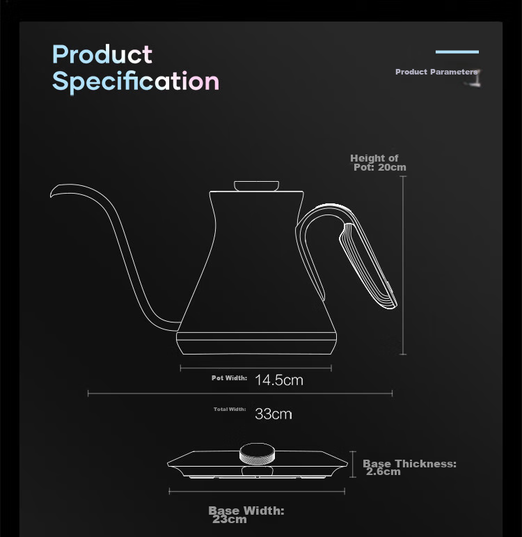 Cocinare, Pour-Over Coffee Maker, Hand-Drip Kettle, C Pot, Temperature-Controlled Kettle, Home Coffee Machine, Electric Kettle, M6Pro, SpongeBob SquarePants, Timely Fun, 0.6L 11