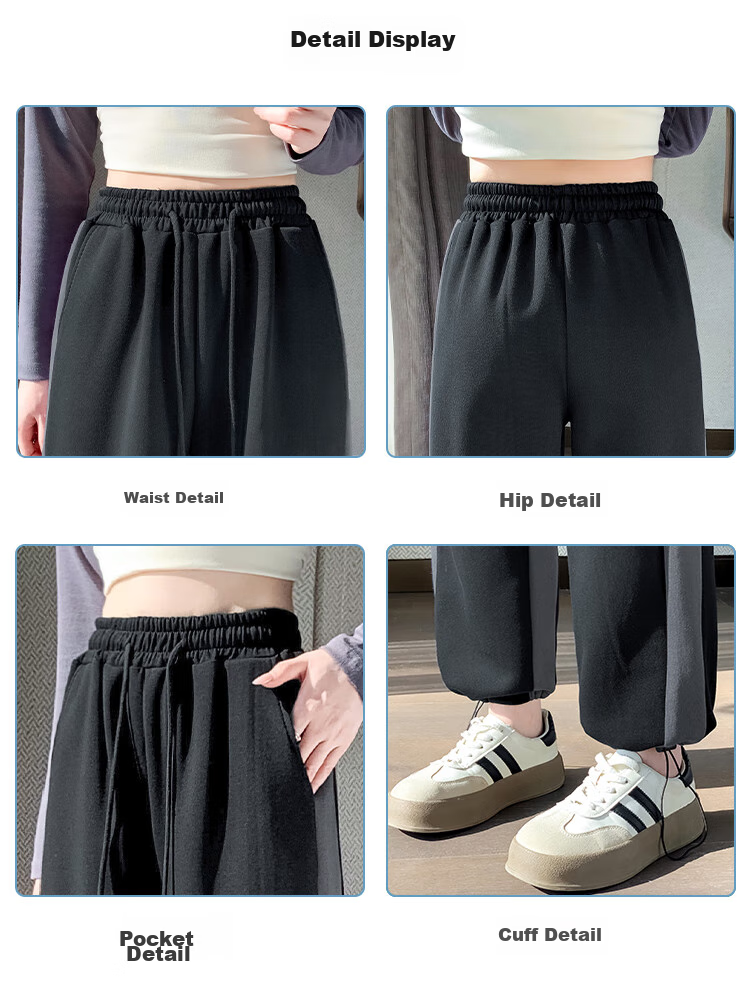 Halo Queen Women's Sweatpants, Spring And Autumn Pear-Shaped Slimming And Heightening Casual Pants, Body-Shaping Straight-Leg Wide-Leg Pants H13QR1959 8