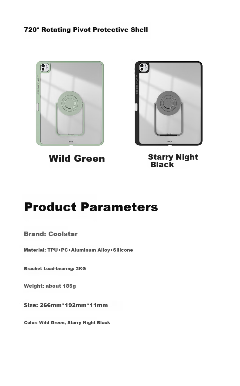 COOLSTART IPad 12/11/10 Generation Support Case, 2025 A16 Protective Cover, Shockproof Full Coverage with Rotating Stand, 10.9/11 Inch, Mint Gree 15