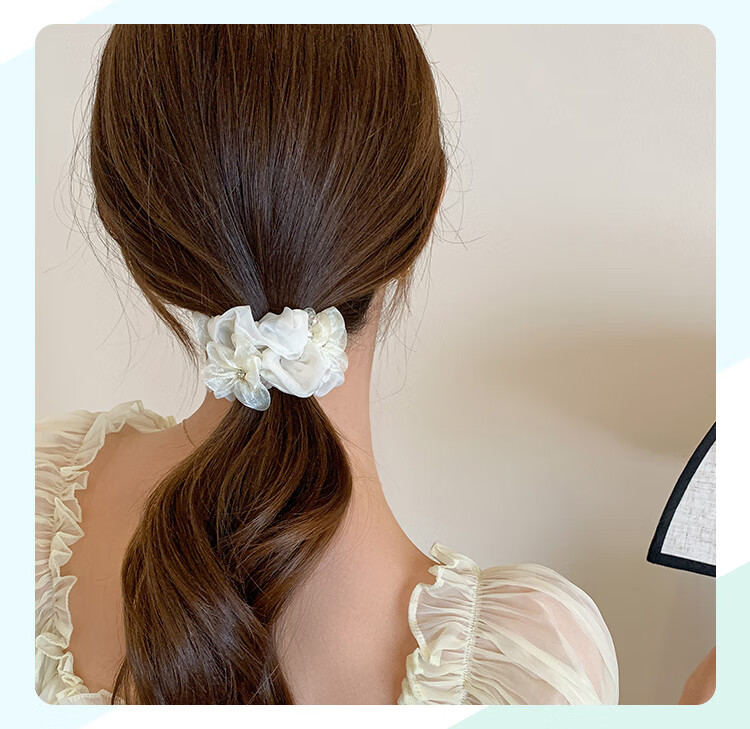 CHIMERA 2-Piece Hair Ties, Flower-Shaped Hair Bands, Bun Holders, Ponytail Holders, Hair Accessories, Elastic Bands for Women, Mid-Autumn Festival Gift 25