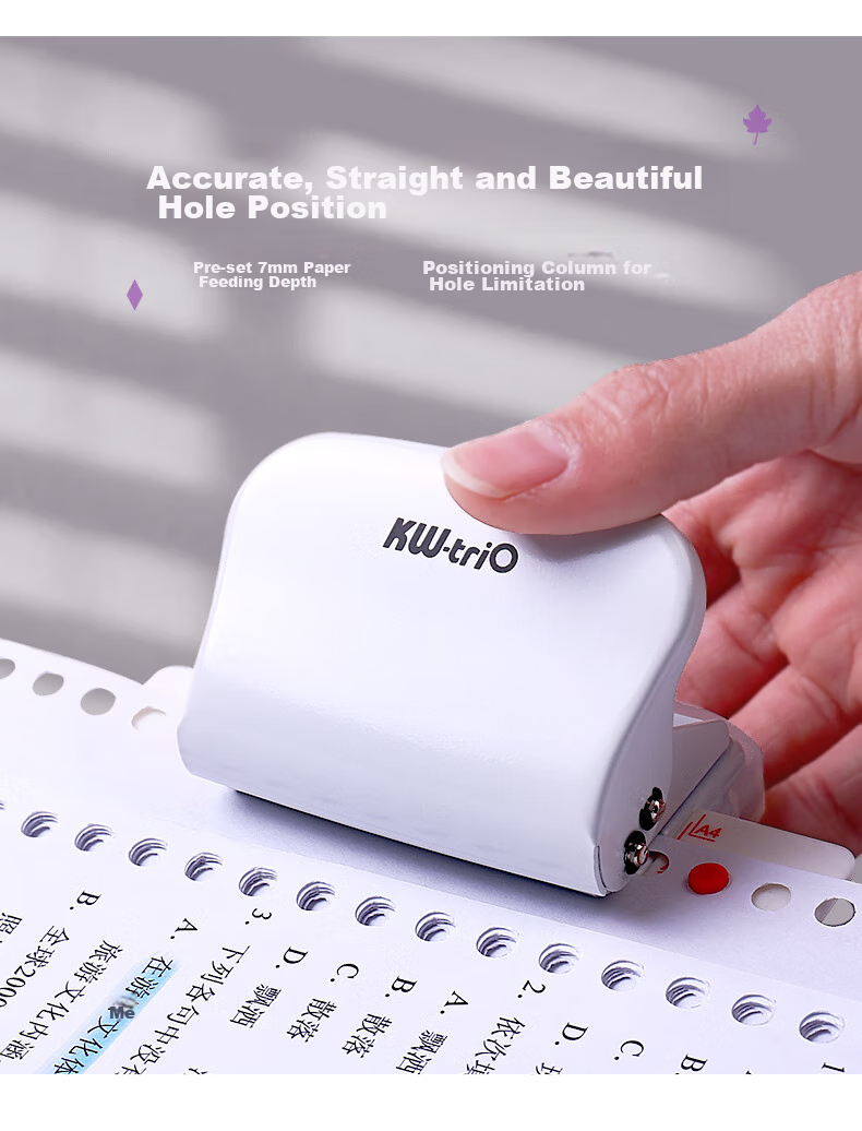 KW-Trio [Popular Product] A520/B526/A430 Multi-Hole Punch, Learning Tool for Binding Loose-Leaf Papers, 6-Hole Punch, Hole Maker 10