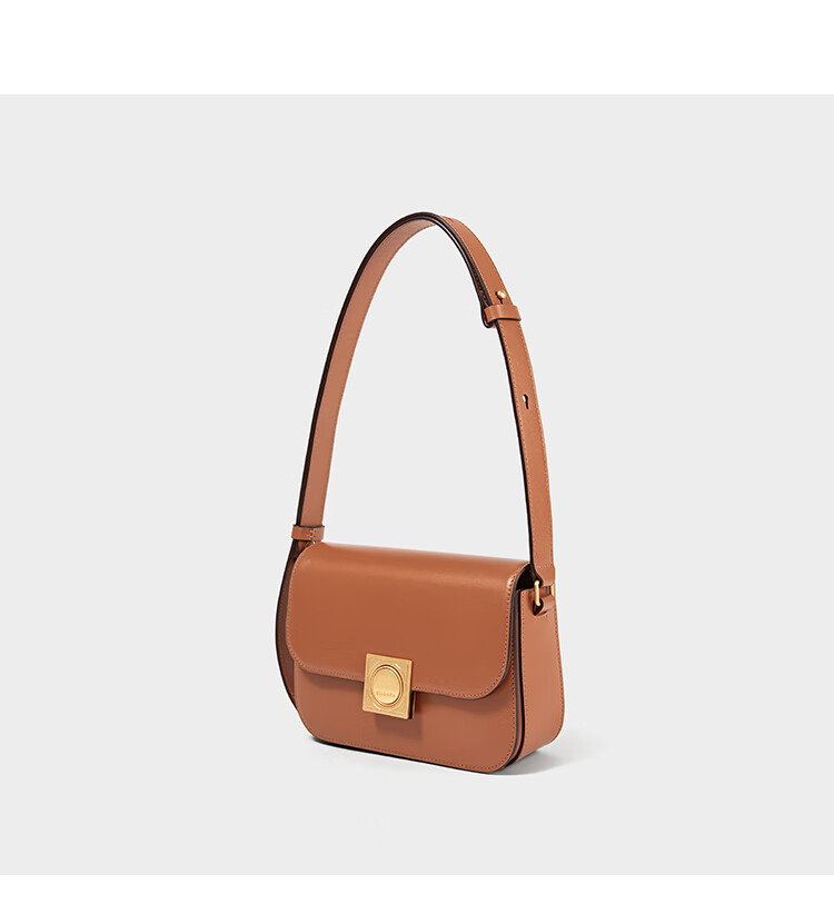 DISSONA Women's Handbag, Tofu-Shaped Shoulder Bag, Small Square Leather Crossbody Bag, Valentine's Day Gift, Brown - Small Size 9
