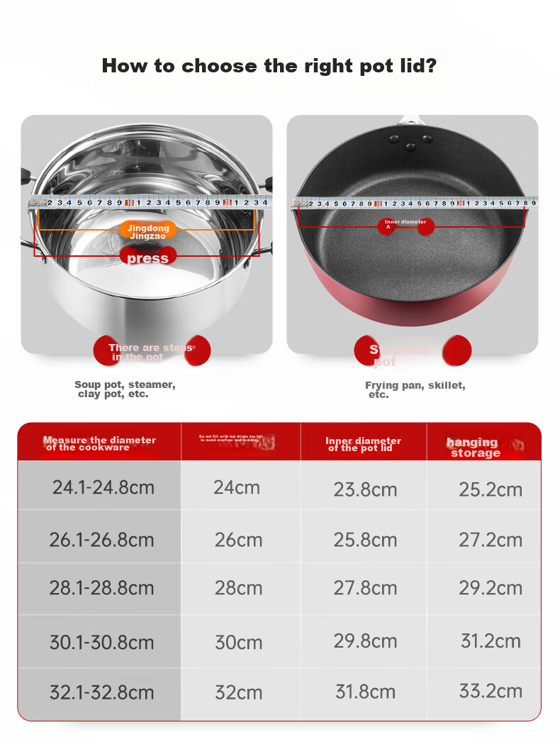 COOKER KING Glass Lid with Handle, 28cm, 304 Stainless Steel Edging, Suitable for Wok, Frying Pan, Hot Pot, Steamer, Shatterproof 5