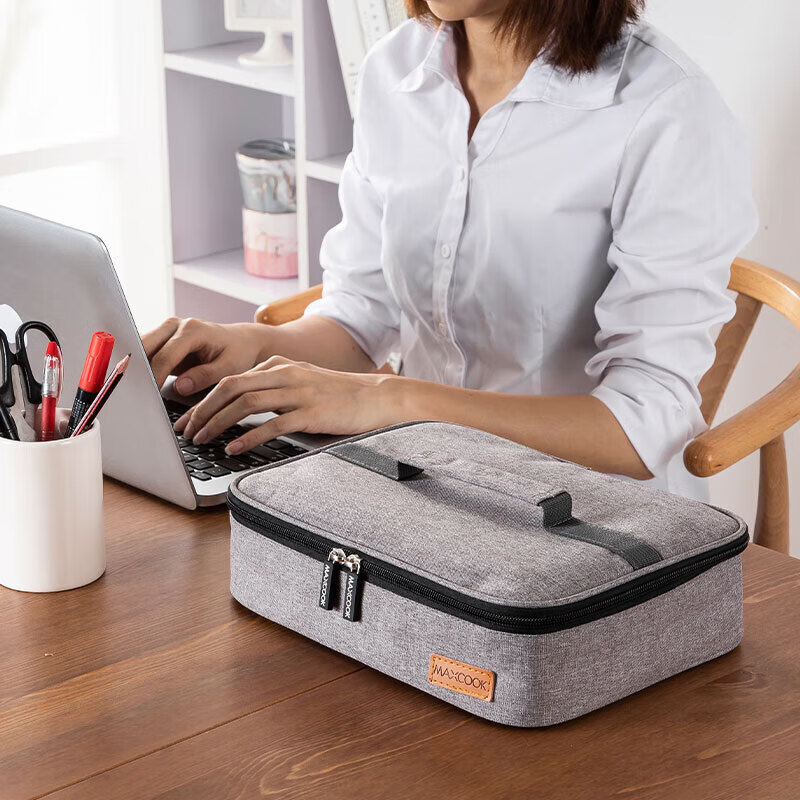 MAXCOOK Insulated Lunch Bag, Food Storage Container Bag, Portable Bento Box Handbag, Aluminum Foil, 30*20*6.5cm, MCPJ956