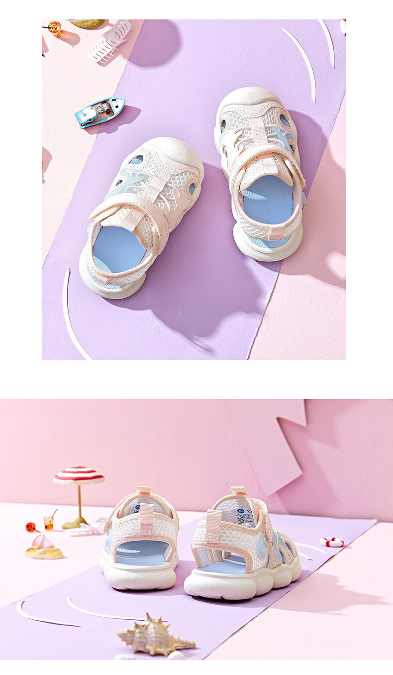361° Baby Sandals, Size 26, Summer, for Boys And Girls, Toddler Soft Elastic Children's Sports Foot Protection Closed-Toe Beach Sandals, Purple, Size 24 9
