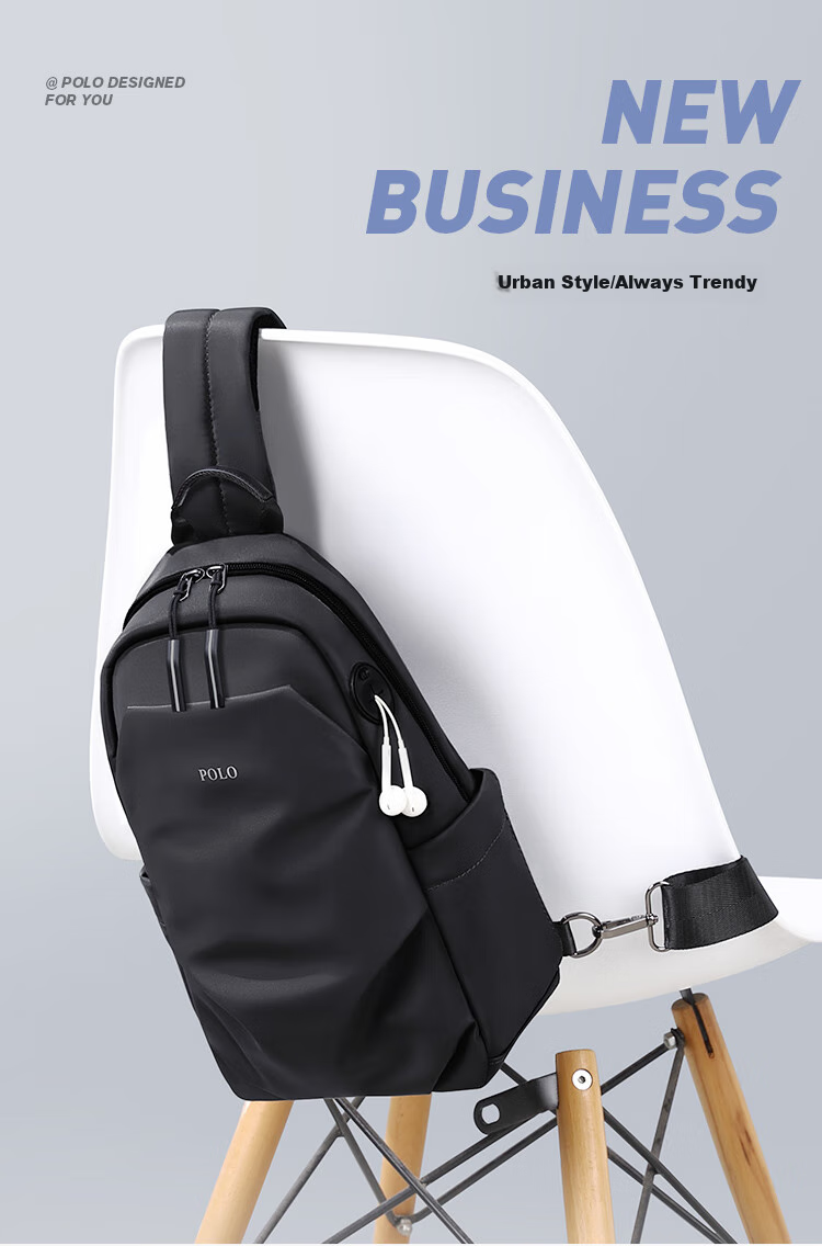 POLO Chest Bag, Men's Casual Shoulder Bag, Durable Waist Pack, Sports Crossbody Bag, Men's IPad Bag, Commuter Small Satchel 1