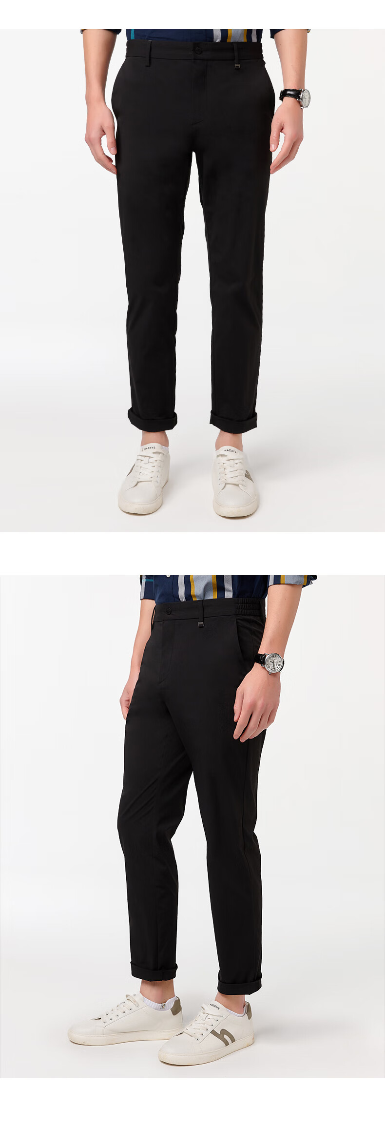 HAZZYS Men's Clothing, Solid Color Commuter Casual Pants ATDZP0CAX94, Black BK, Size 33 (175/80A) 7