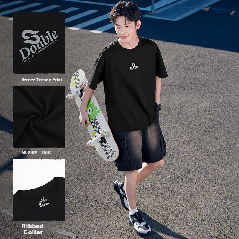 361° Men's Short-Sleeve T-Shirt, Summer New Style, Sports Running Loose Casual Trendy Men's Tee, Half Sleeve, 652519106-4