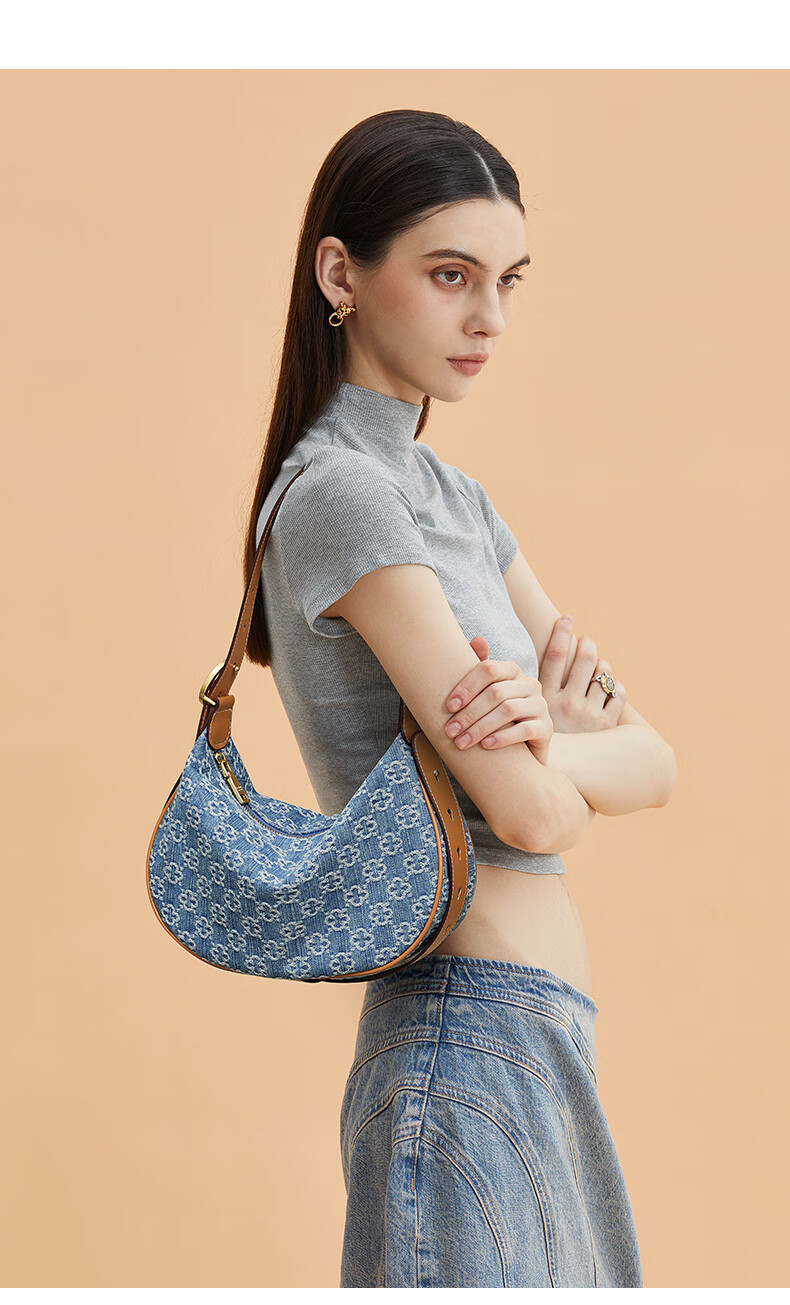CASSILE Women's Denim-Style Handbag, Large Capacity Light Luxury Shoulder Bag, Practical Gift for Wife on May 20th 3