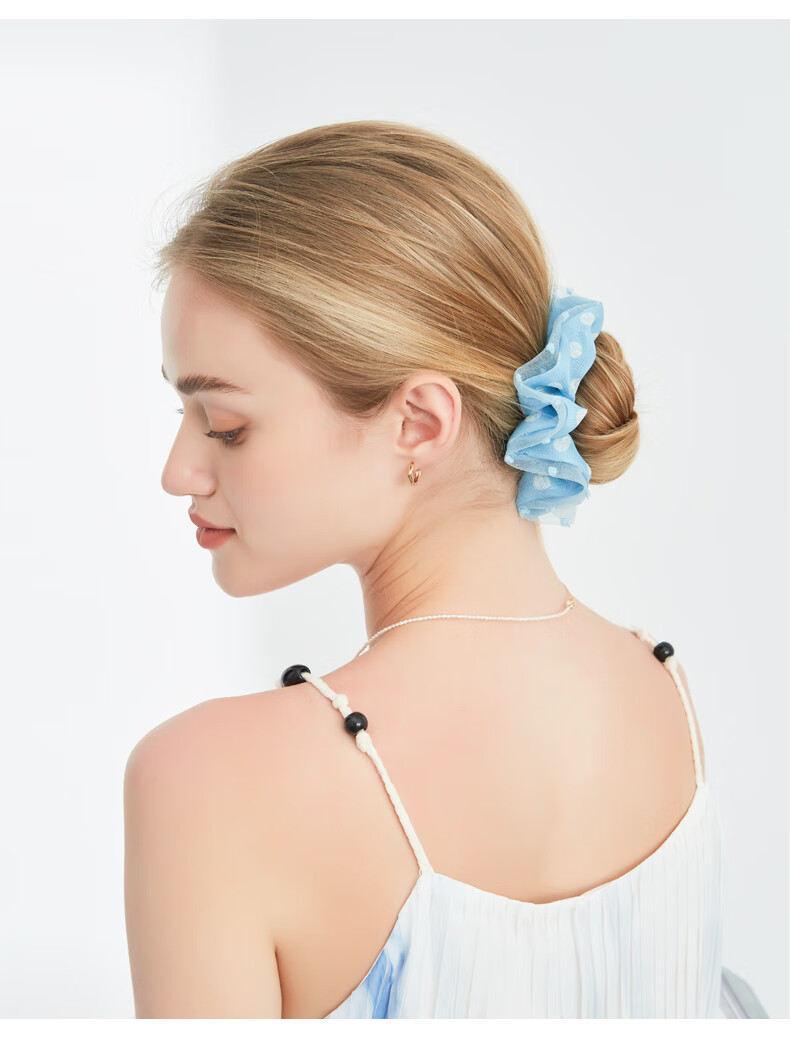 ELLE Fashion French Polka Dot Hair Tie, Ponytail Holder, Hair Band, Gift for Girlfriend 5