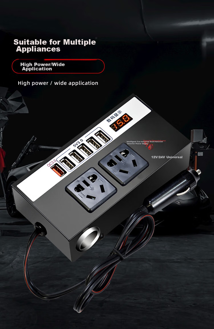Kylie Car Power Inverter, Universal Vehicle Charger for Cars And Trucks, Outdoor Power Supply Adapter 6