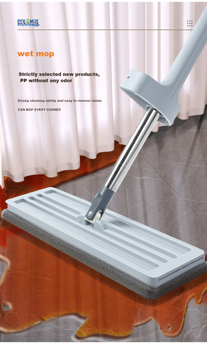 Bai Jia Hao Shi 42cm Flat Mop with 2 Cloths Household One-Drag Clean Hands-Free Washing 2025 Floor Cleaning Magic Washer and Dryer Integrated 5