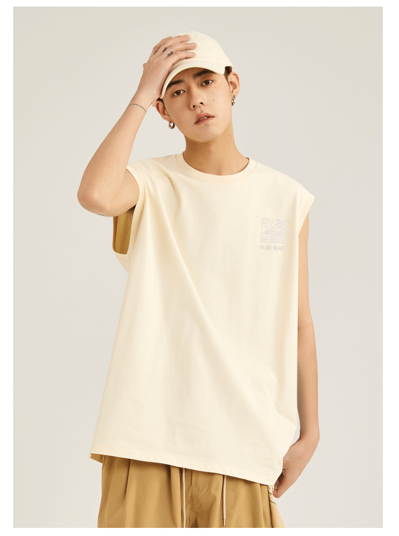 Baleno Cotton Tank Top for Men, Summer Breathable Basic Style, Sports Fitness Sweat-Absorbing Basketball Loose Versatile Casual Vest Undershirt 6